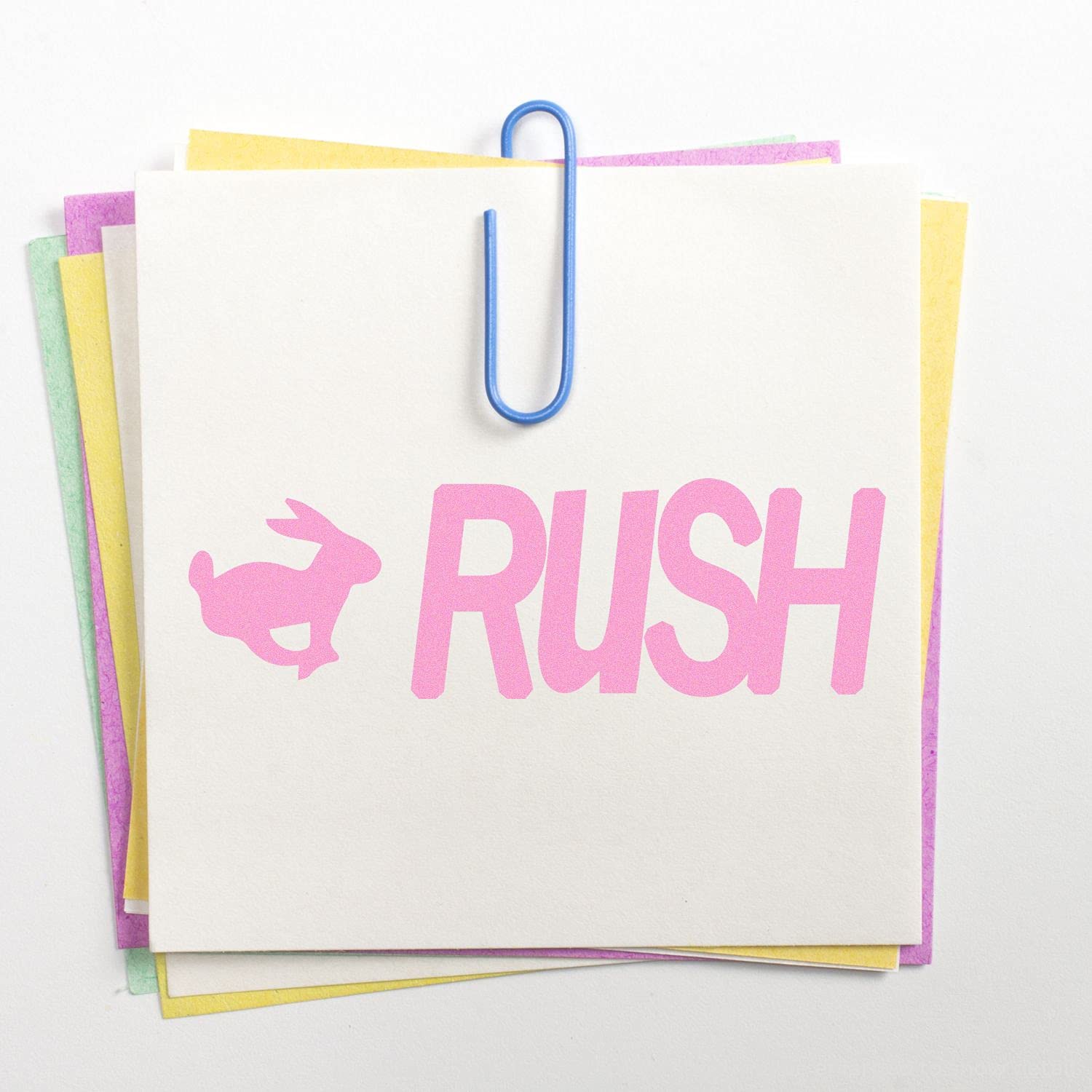 Large Self-Inking Rush with Rabbit Stamp, Perfect for Business, Up to 5K Imprints, Available in 11 Ink Colors, Reinkable, Easy Press and Print Stamping, Size Approx 3/4" x 2-1/4", Clear Base - Image 6