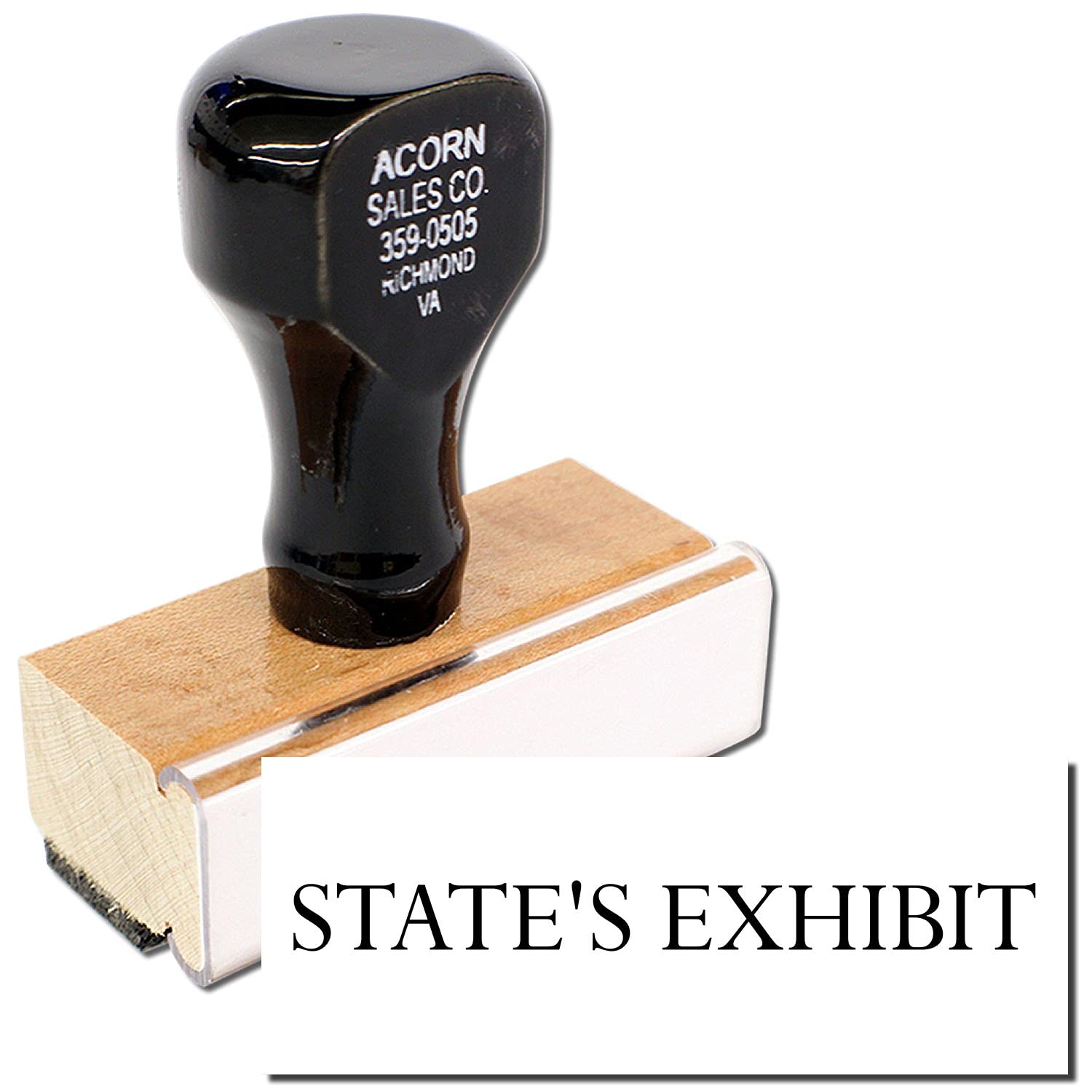 Large States Exhibit Rubber Stamp, Legal Stamps for Lawyers, Wood Handle Rubber Stamp, Uses Inking Pad, Larger Size Approx 3/4" x 2-1/4", Made in USA - Image 2
