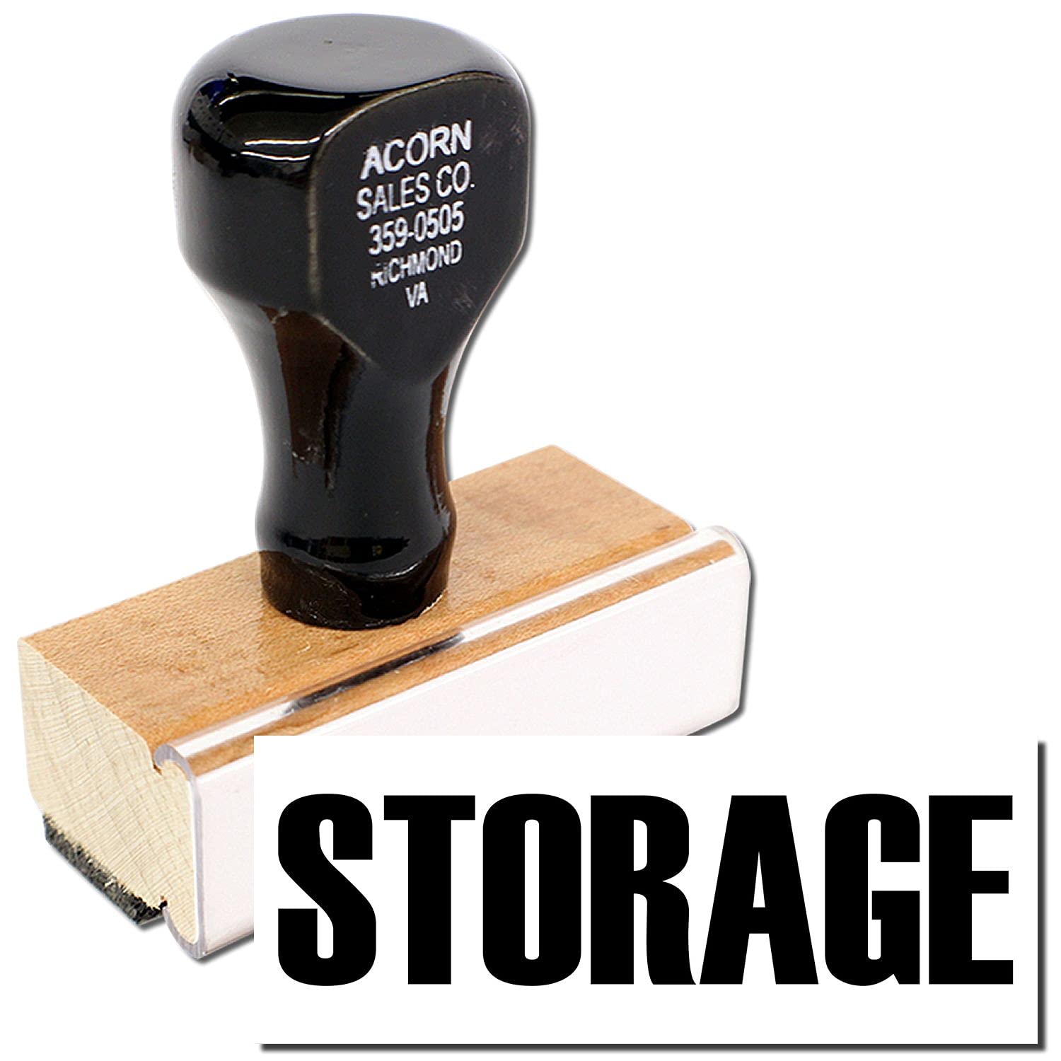 Large Storage Rubber Stamp, Perfect for Legal Aid Worker, Wood Handle Rubber Stamp, Uses Inking Pad, Larger Size Approx 3/4" x 2-1/4", Made in USA - Image 2