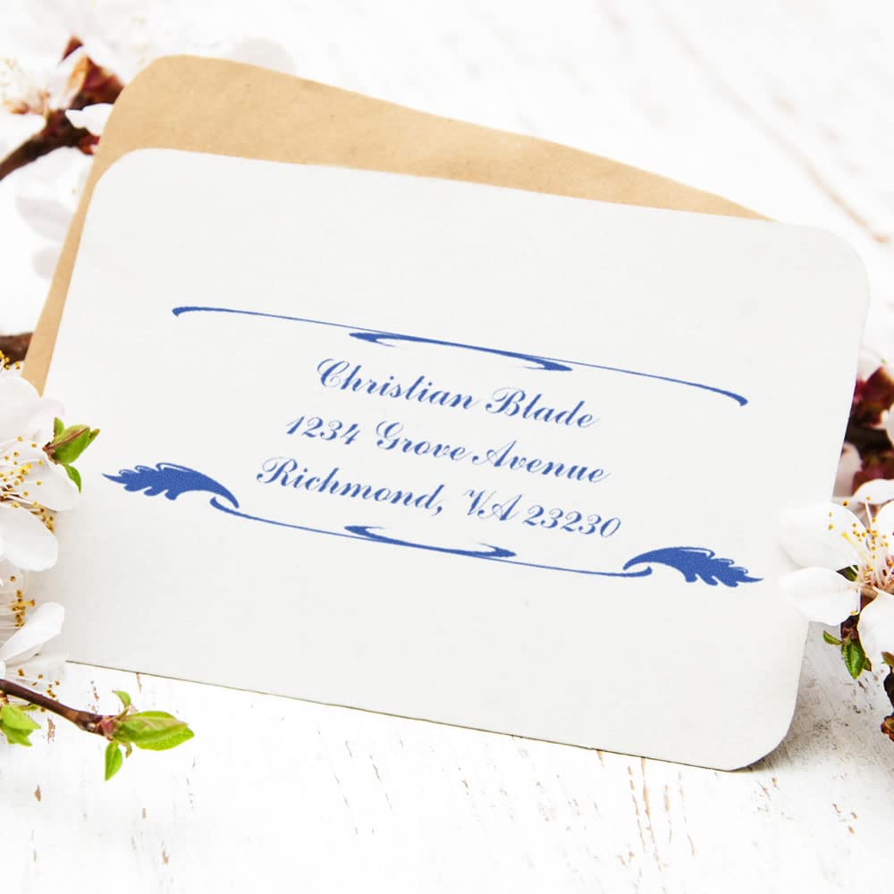 Leaf Border Address Rubber Stamp, Customized Return Address Stamp, Personalized Gift, Made in USA, Requires Separate Stamp Pad, Sharp Quality Laser Engraved Stamping Dies, Size 7/8" x 2-1/4" - Image 4