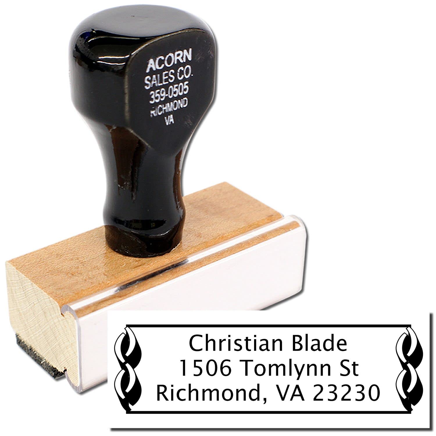 Link Border Lucida Sans Rubber Stamp, Personalized Return Address Stamp, New Home Owner Gift, Made in USA, Requires Separate Stamp Pad, Sharp Quality Laser Engraved Stamping Dies, Size 7/8" x 2-1/4" - Image 2