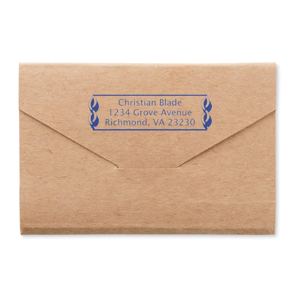 Link Border Lucida Sans Rubber Stamp, Personalized Return Address Stamp, New Home Owner Gift, Made in USA, Requires Separate Stamp Pad, Sharp Quality Laser Engraved Stamping Dies, Size 7/8" x 2-1/4" - Image 4