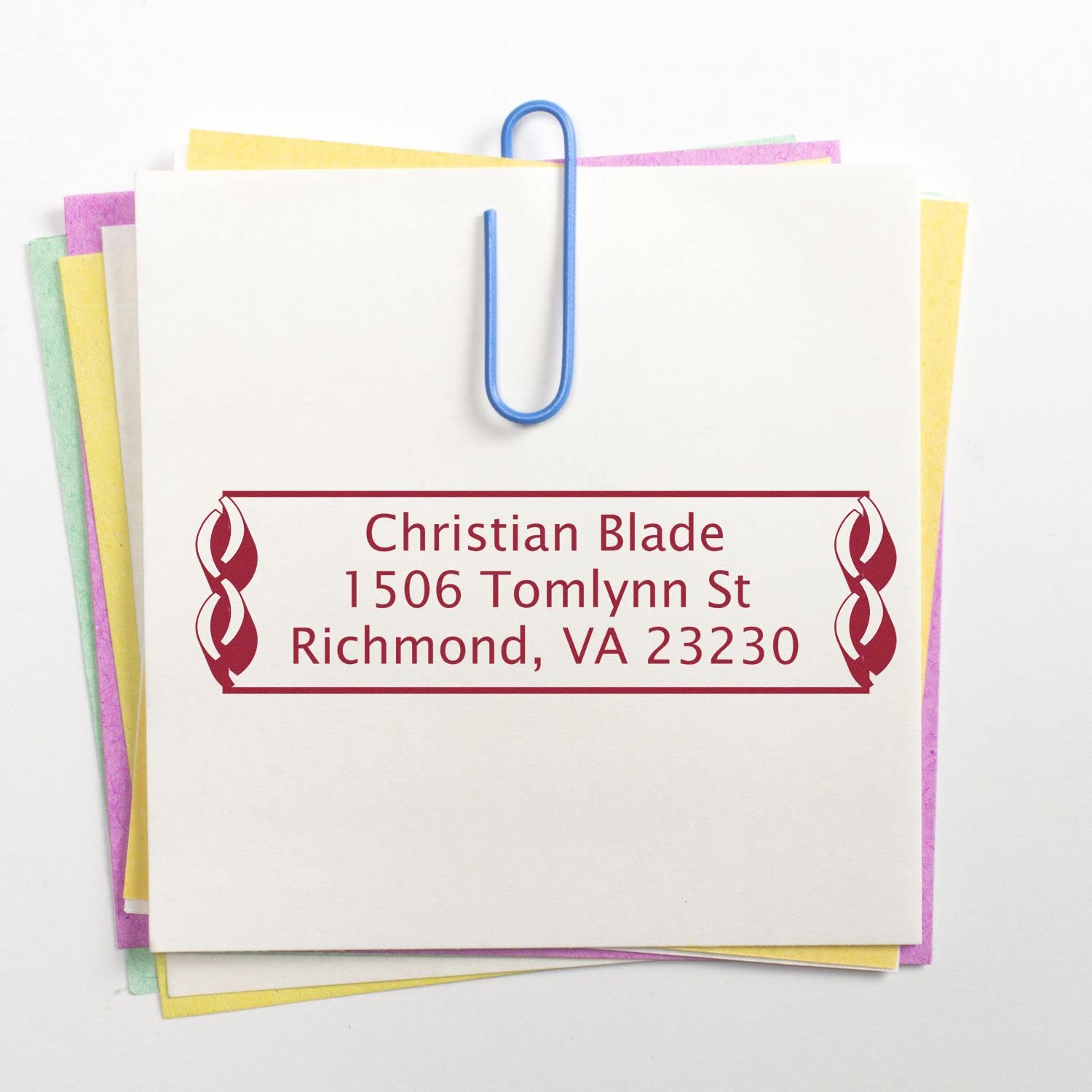 Link Border Lucida Sans Rubber Stamp, Personalized Return Address Stamp, New Home Owner Gift, Made in USA, Requires Separate Stamp Pad, Sharp Quality Laser Engraved Stamping Dies, Size 7/8" x 2-1/4" - Image 5