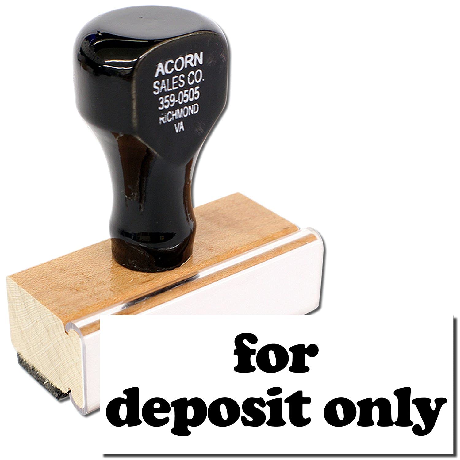 Lowercase for Deposit Only Rubber Stamp, Perfect for Banks, Wooden Handle Rubber Stamp, Uses Stamp Pad, Imprint Size Approx 1/2" x 1-1/2", Laser Engraved, USA Made - Image 2