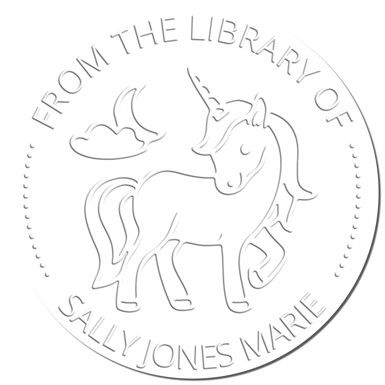 Luckycharm Unicorn Custom Book Lover Seal | Personalized from The Study of Embosser | Magical Library Book Branding Stamp for Kids & Children | 1-5/8" Personalized Book Embossing Seal Gift - Image 7