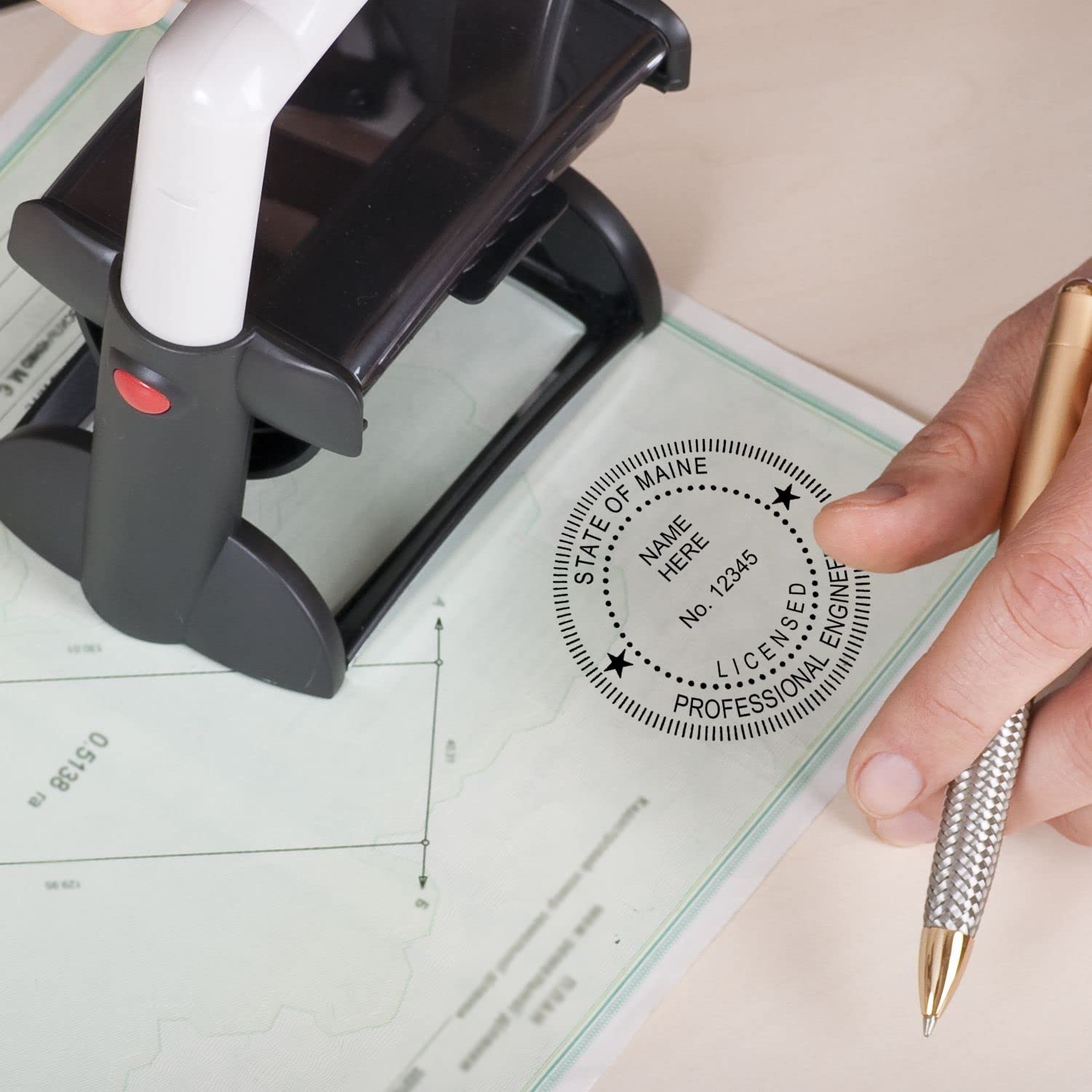 Maine Professional Engineer Stamp, Slim 1-3/4 Wet Stamp for Maine Engineering, Ideal for Professional Engineer Stamp Maine Requirements - Engineer Seal Maine - ME Professional Seal - Image 6