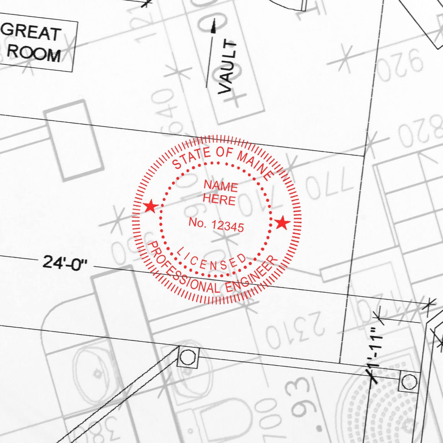 Maine Professional Engineer Stamp, Slim 1-3/4 Wet Stamp for Maine Engineering, Ideal for Professional Engineer Stamp Maine Requirements - Engineer Seal Maine - ME Professional Seal - Image 7