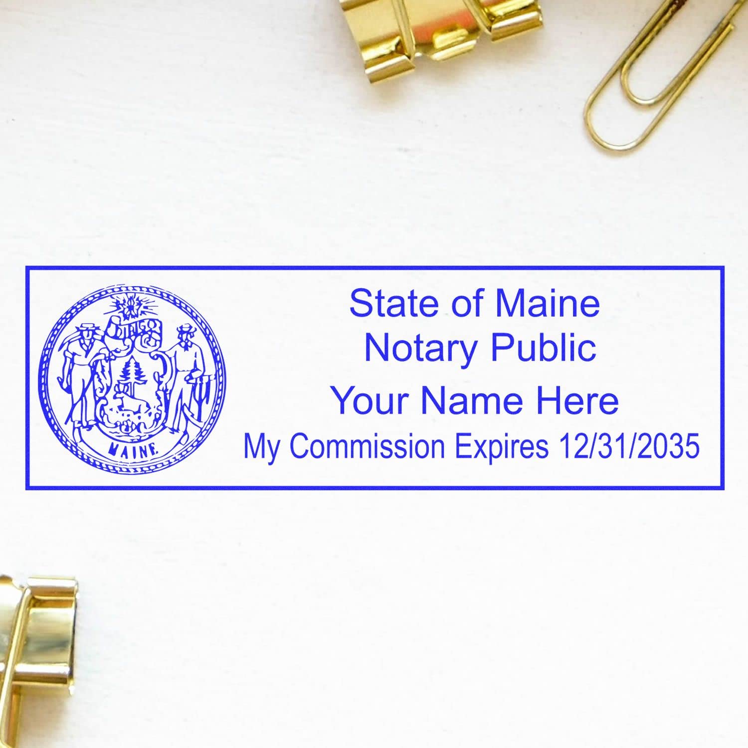 Maine Notary Supply Kit, Maine Notary Supplies, Includes Rectangular Notary Stamp, Notary Record Book, Notary Acknowledgement Stamp, Slim Stamps, Portable, Easy to Carry - Image 4