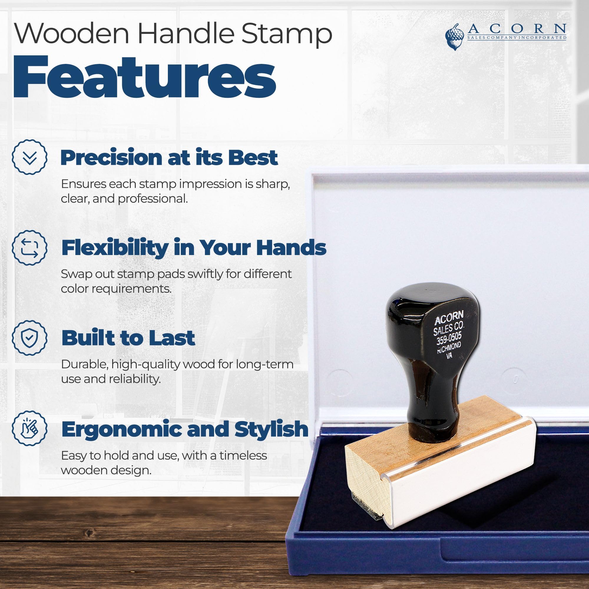 Wyoming Rectangular Notary Stamp, WY Notary Stamp, State Board Guaranteed, Economical Wooden Handle Stamp, Uses Stamp Pad, Rectangular Shape, Sized 7/8" x 2-1/4" - Image 5