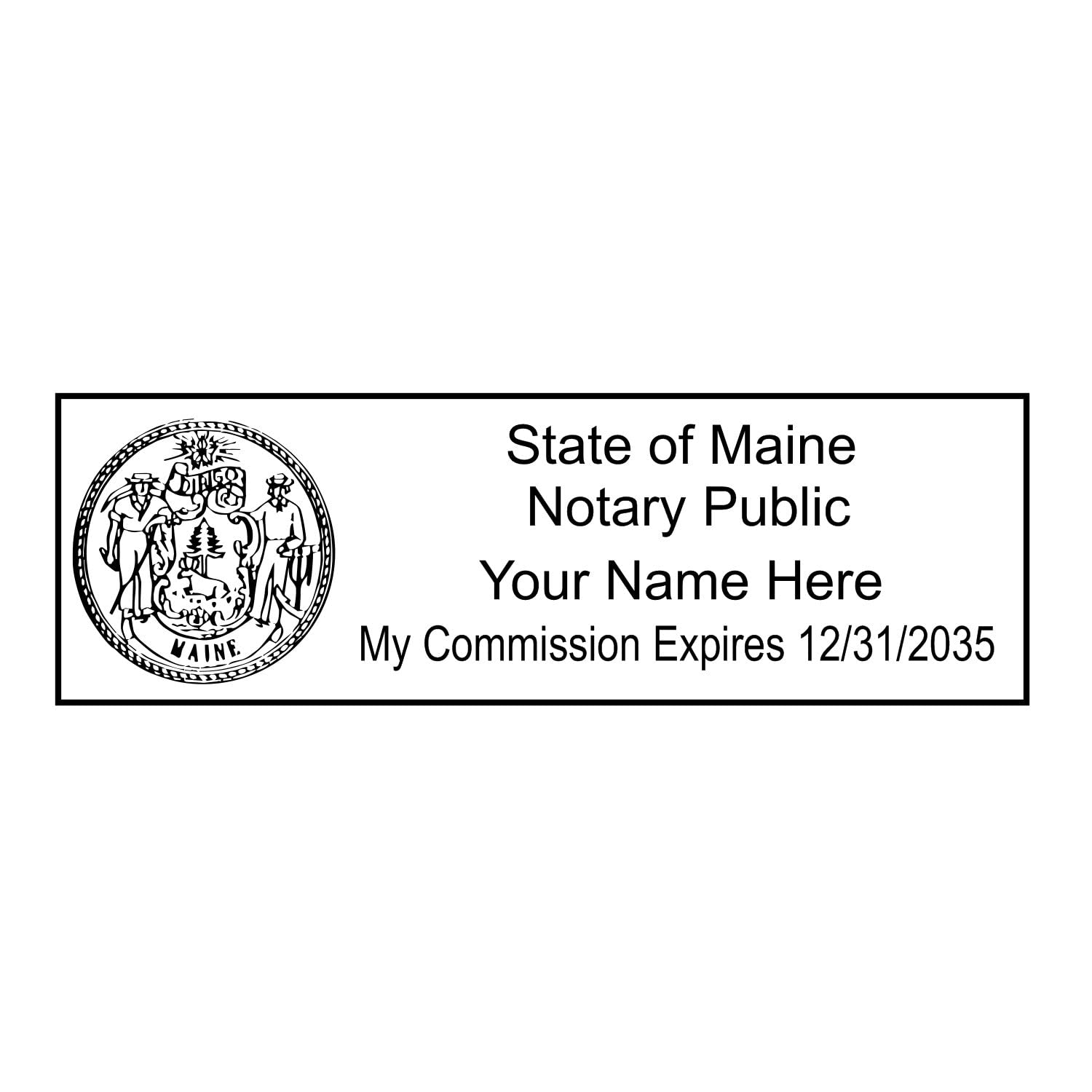 Maine State Seal Notary Stamp, ME Notary Stamp, State Board Approved, Economical Wood Handle Rubber Stamp, Uses Stamp Pad, Rectangular Shape, Sized 7/8" x 2-1/4", Maine Notary - Image 9