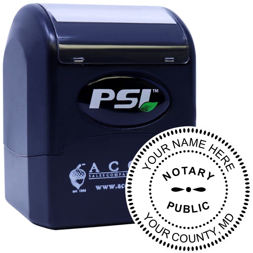 Maryland Notary Supplies Package, Notary Supply for Maryland, PSI Stamps with 5 Ink Color Choices, Kit Inc. Official Notary Stamp, Notary Logbook, and Acknowledgement Stamp - Image 3