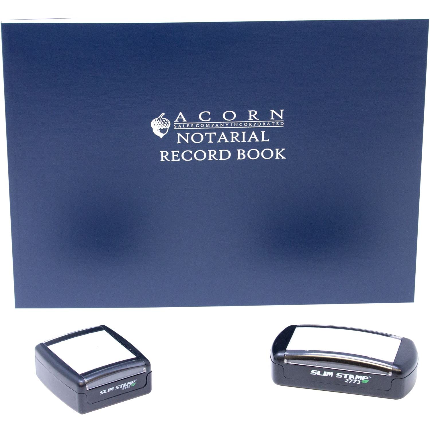 Indiana Notary Public Supplies Package Kit Includes: Notary Acknowledgement Stamp, Notary Public Log and a Round Notary Stamp - Compact and Portable Stamps, 5 Ink Colors