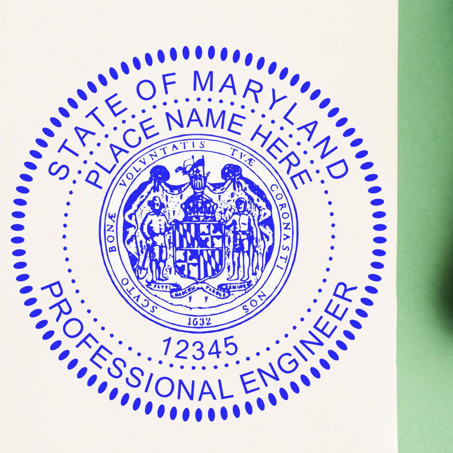 Maryland Professional Engineer Stamp, Slim 1-5/8 Engineering Seal for Maryland Engineers, Professional Engineer Stamp Maryland, Ideal for Maryland Engineering Projects, MD PE Seal Stamp