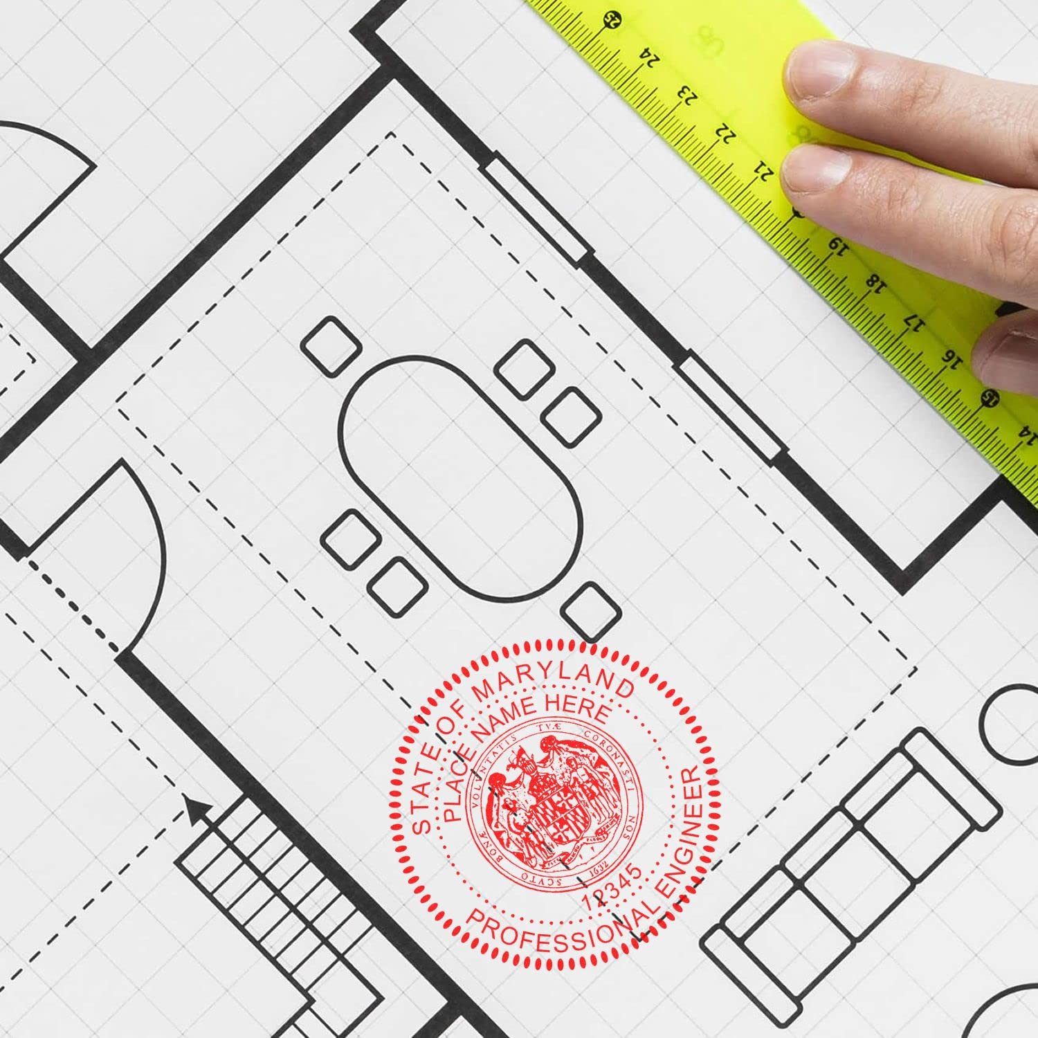 Maryland Professional Engineer Stamp, Slim 1-5/8 Engineering Seal for Maryland Engineers, Professional Engineer Stamp Maryland, Ideal for Maryland Engineering Projects, MD PE Seal Stamp - Image 6