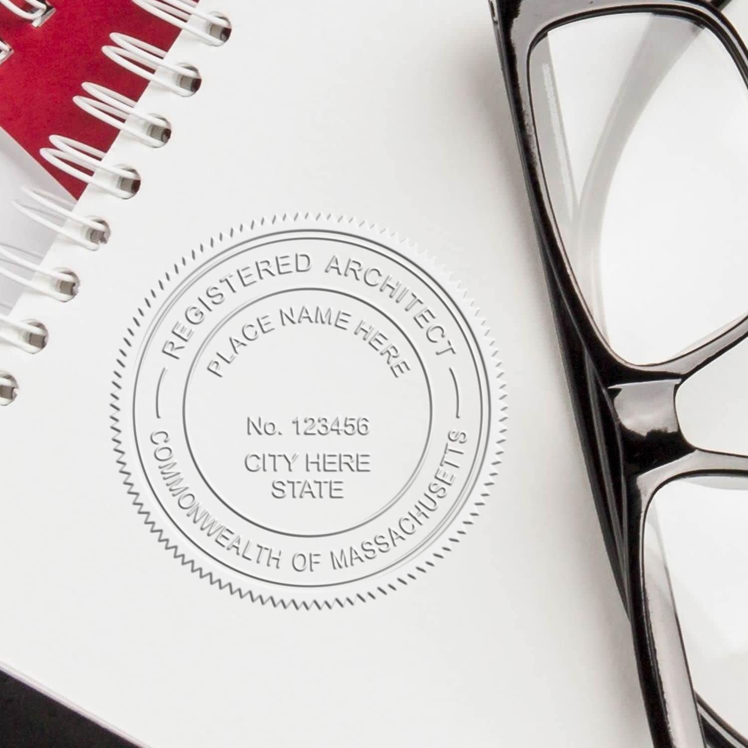 Massachusetts Architect Seal - Handheld Architectural Seal, Size 1-5/8, Ideal for Massachusetts Architect, Architect Seal MA, Essential Tool for Professional Architects in Massachusetts
