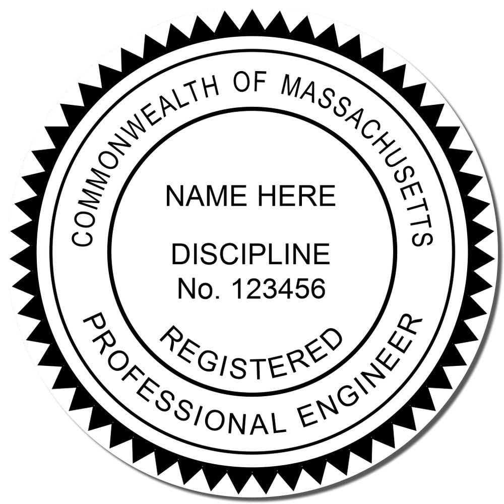 Massachusetts Engineer Stamp Self-Inking, Professional Engineering Seal Stamp, Size 1-5/8, Ideal for Massachusetts Professional Engineer, PE Stamp Massachusetts Durable, Massachusetts MA PE Seal - Image 4