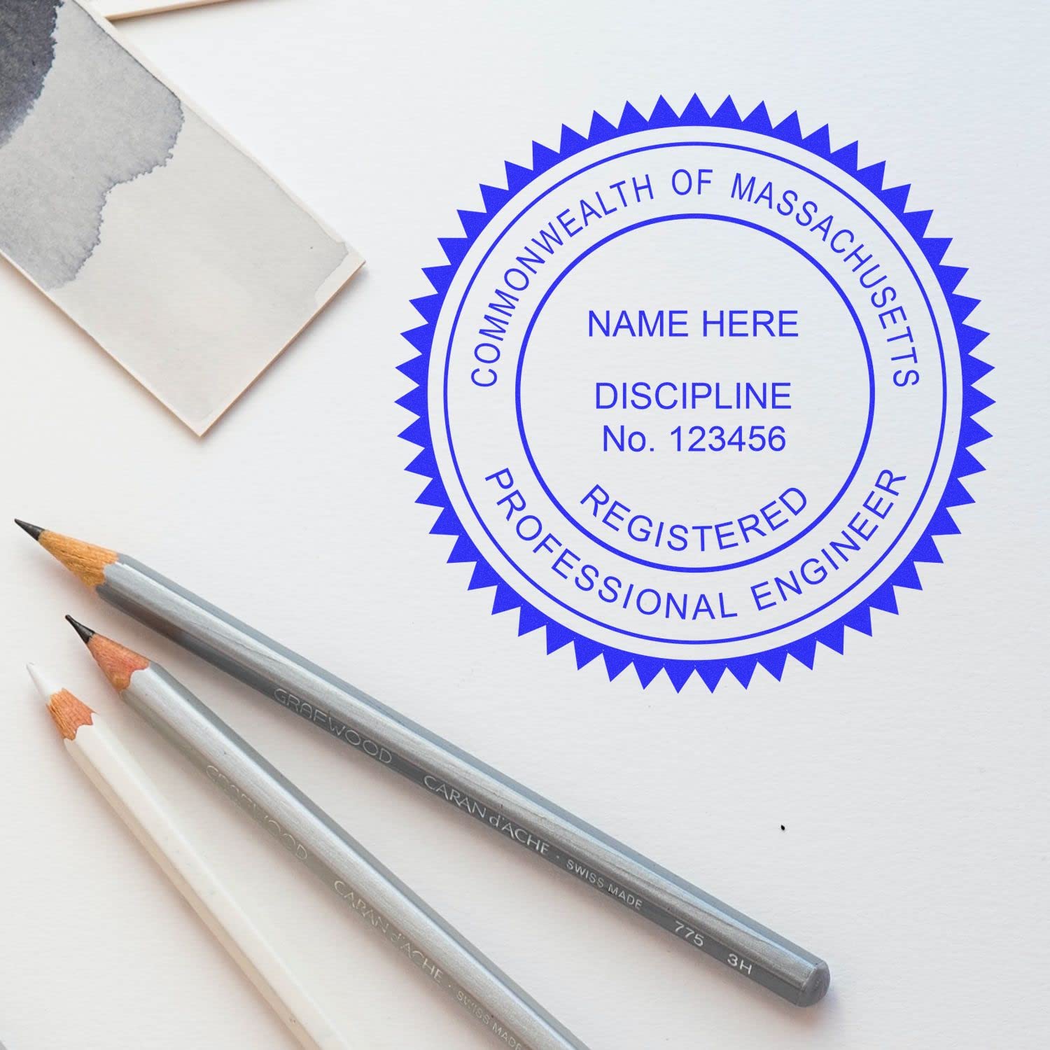 Massachusetts Engineer Stamp Self-Inking, Professional Engineering Seal Stamp, Size 1-5/8, Ideal for Massachusetts Professional Engineer, PE Stamp Massachusetts Durable, Massachusetts MA PE Seal - Image 6