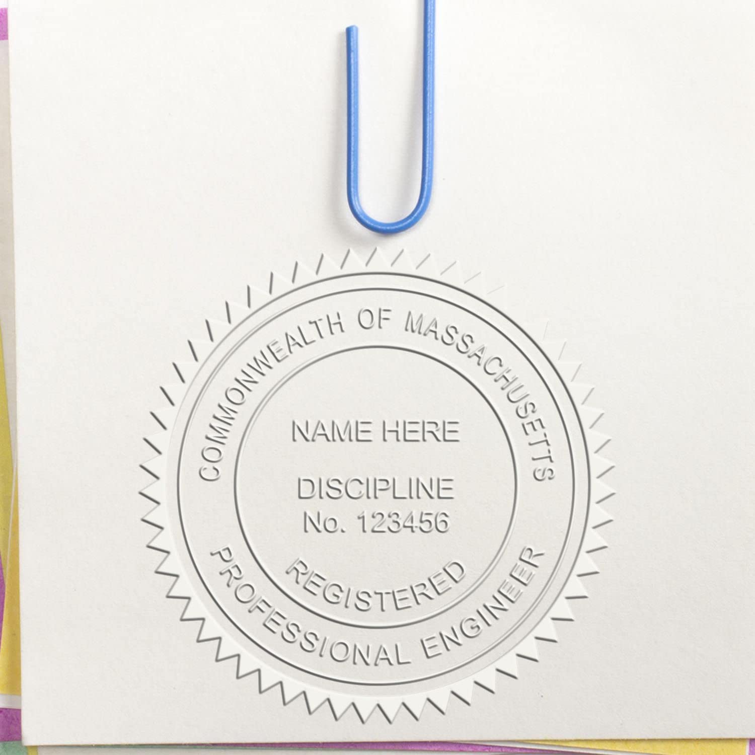 Massachusetts PE Seal - Handheld Registered Professional Engineer Seal, Ideal for Massachusetts Engineer, Size 1-5/8, for Official Documentation - Massachusetts Engineer Seal, PE Seal MA