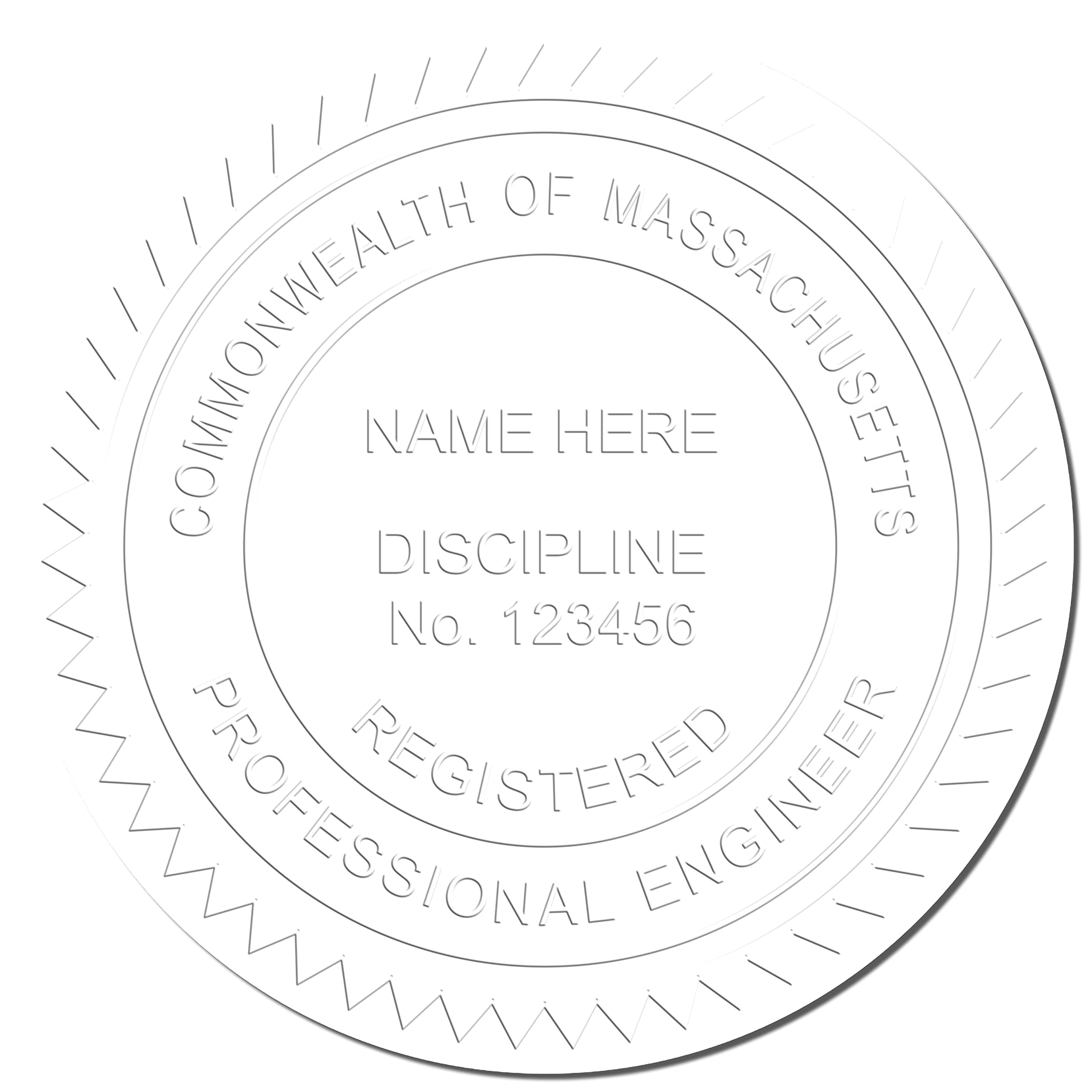 Massachusetts PE Seal - Handheld Registered Professional Engineer Seal, Ideal for Massachusetts Engineer, Size 1-5/8, for Official Documentation - Massachusetts Engineer Seal, PE Seal MA - Image 4