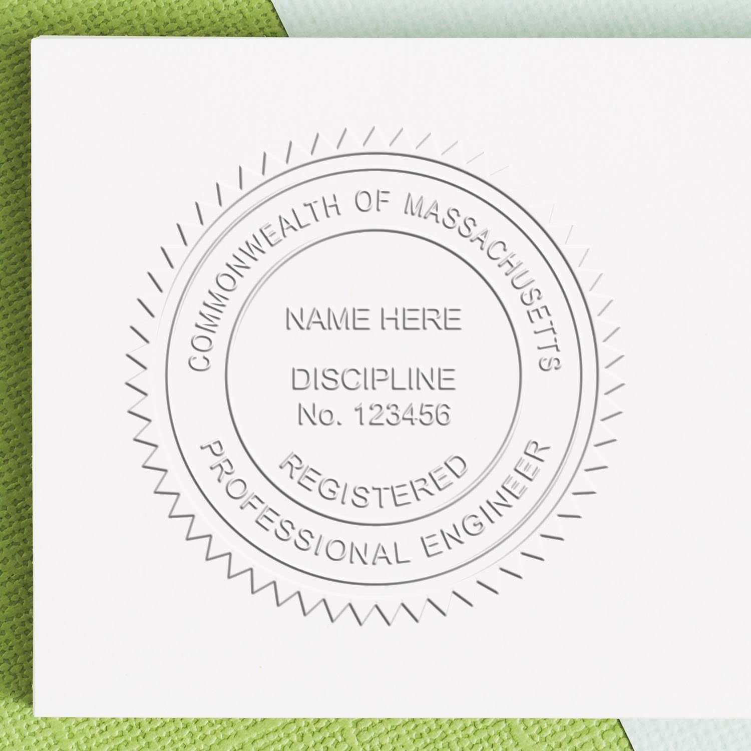 Massachusetts PE Seal - Handheld Registered Professional Engineer Seal, Ideal for Massachusetts Engineer, Size 1-5/8, for Official Documentation - Massachusetts Engineer Seal, PE Seal MA - Image 6