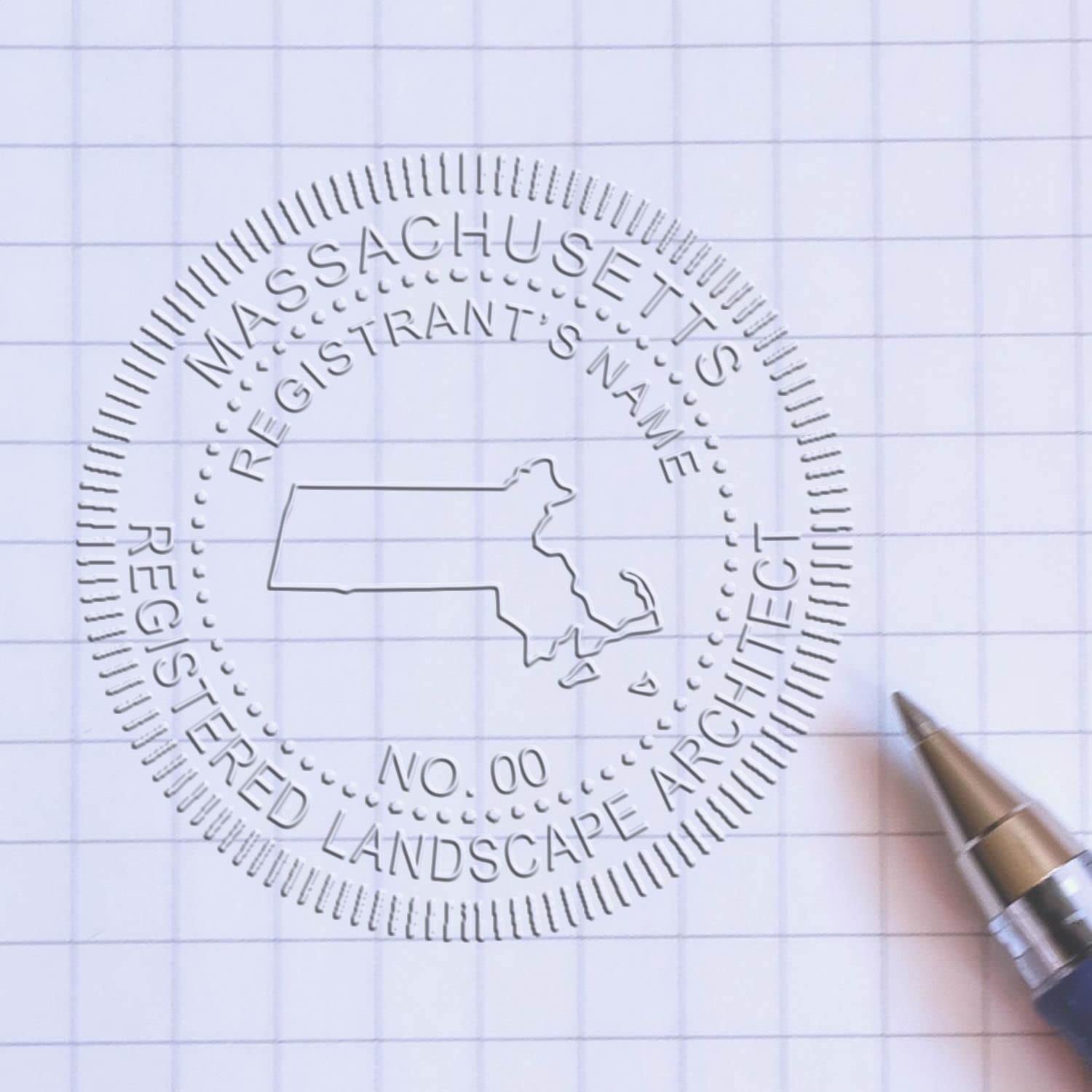 Massachusetts Professional Landscape Architect Seal, Handheld MA Landscape Architect Seal, Size 1-5/8, Ideal for Massachusetts Landscape Architects - Easy to Use, Professional Seal Stamp