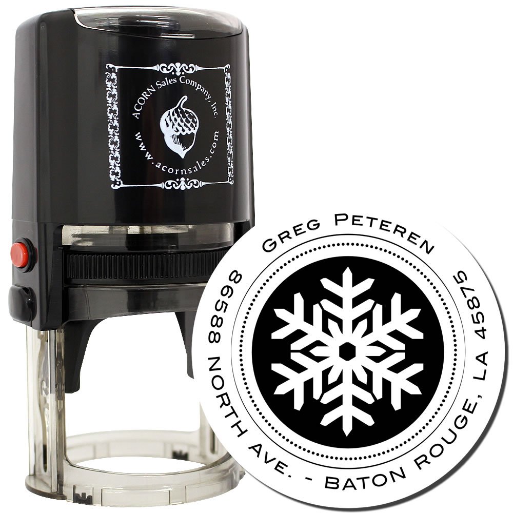 MaxStamp Self-Inking Snowflake Profile Address Stamper