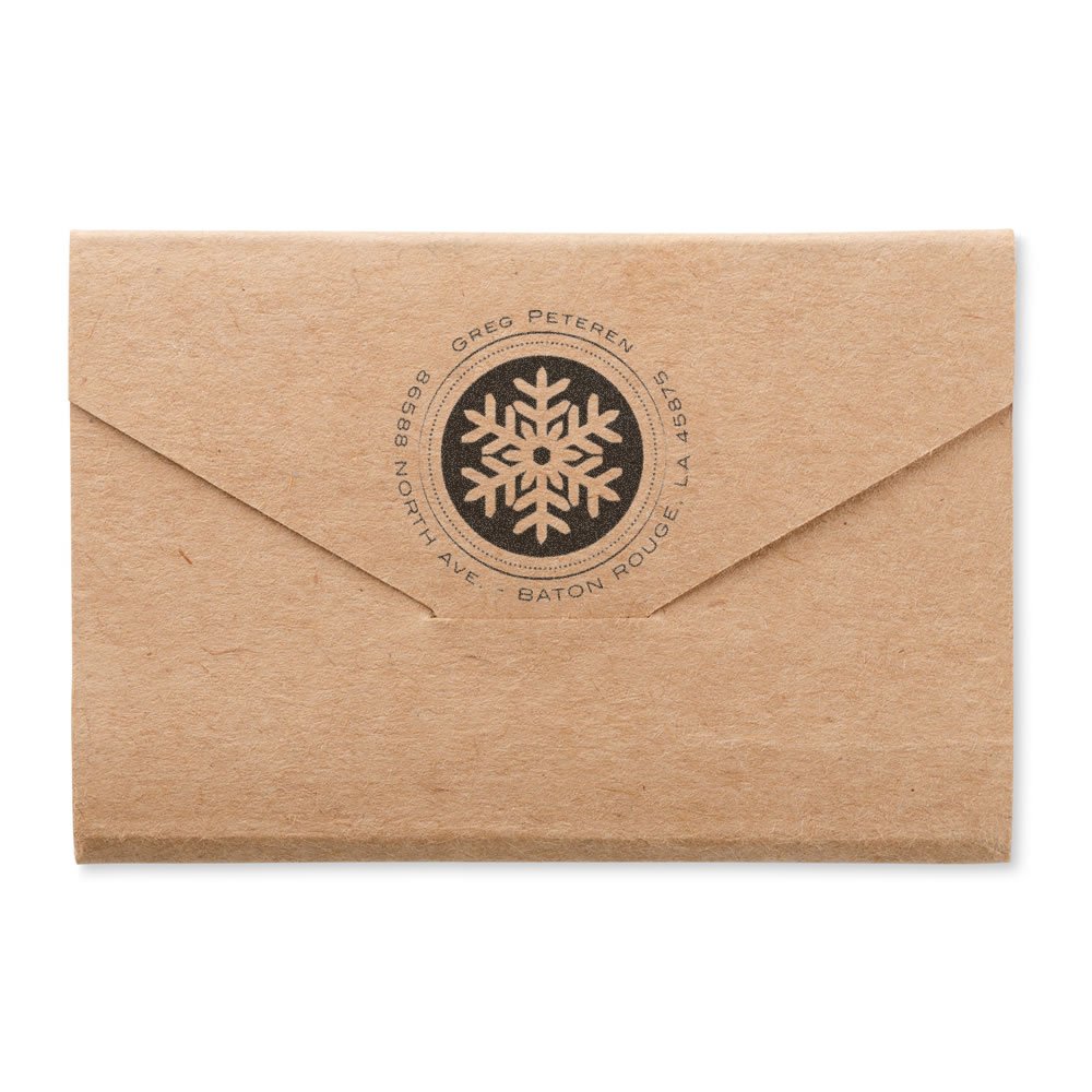 MaxStamp Self-Inking Snowflake Profile Address Stamper - Image 2