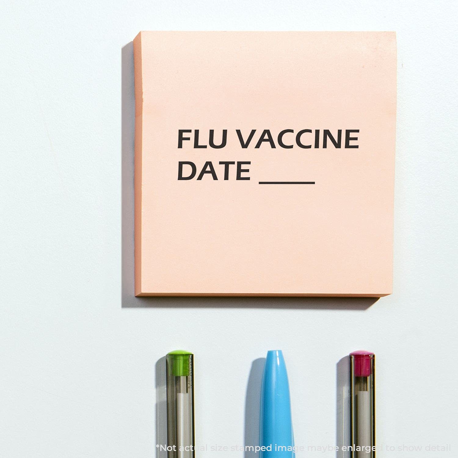 Medical Stamp - Large, Self-Inking Flu Vaccine Date Stamp with Blue Ink, Ideal for Clinical Office Staff, 7/8 x 2-1/4, Blue Ink for Clear Imprints, Essential Tool for Medical Offices