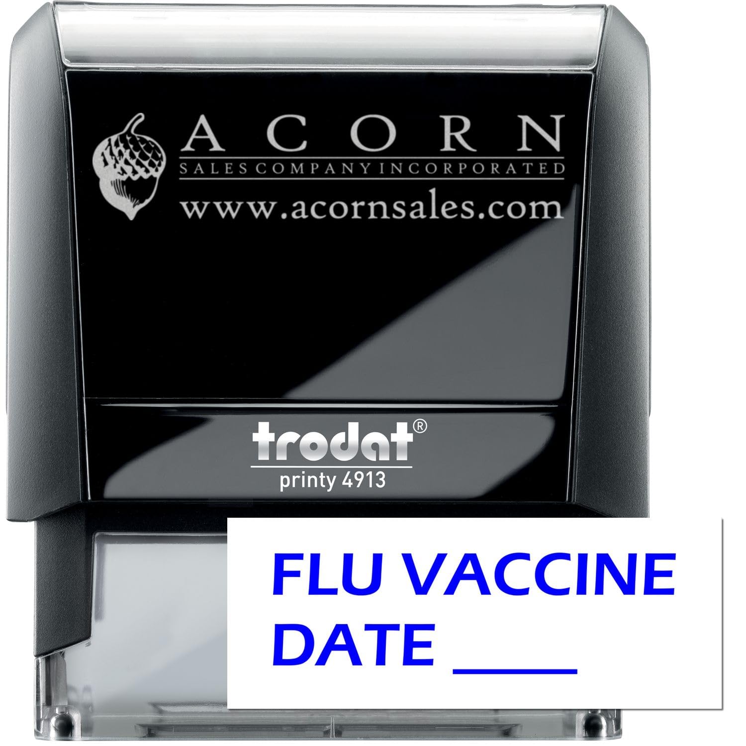 Medical Stamp - Large, Self-Inking Flu Vaccine Date Stamp with Blue Ink, Ideal for Clinical Office Staff, 7/8 x 2-1/4, Blue Ink for Clear Imprints, Essential Tool for Medical Offices - Image 5
