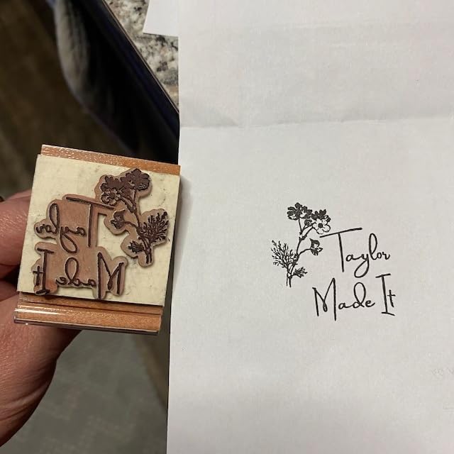 Medium Square Artwork Stamp Size 2" x 2", Business Branding Stamp, Wood Handle, Customized Stamp Design, Logo Stamp, Square Imprint - Image 6