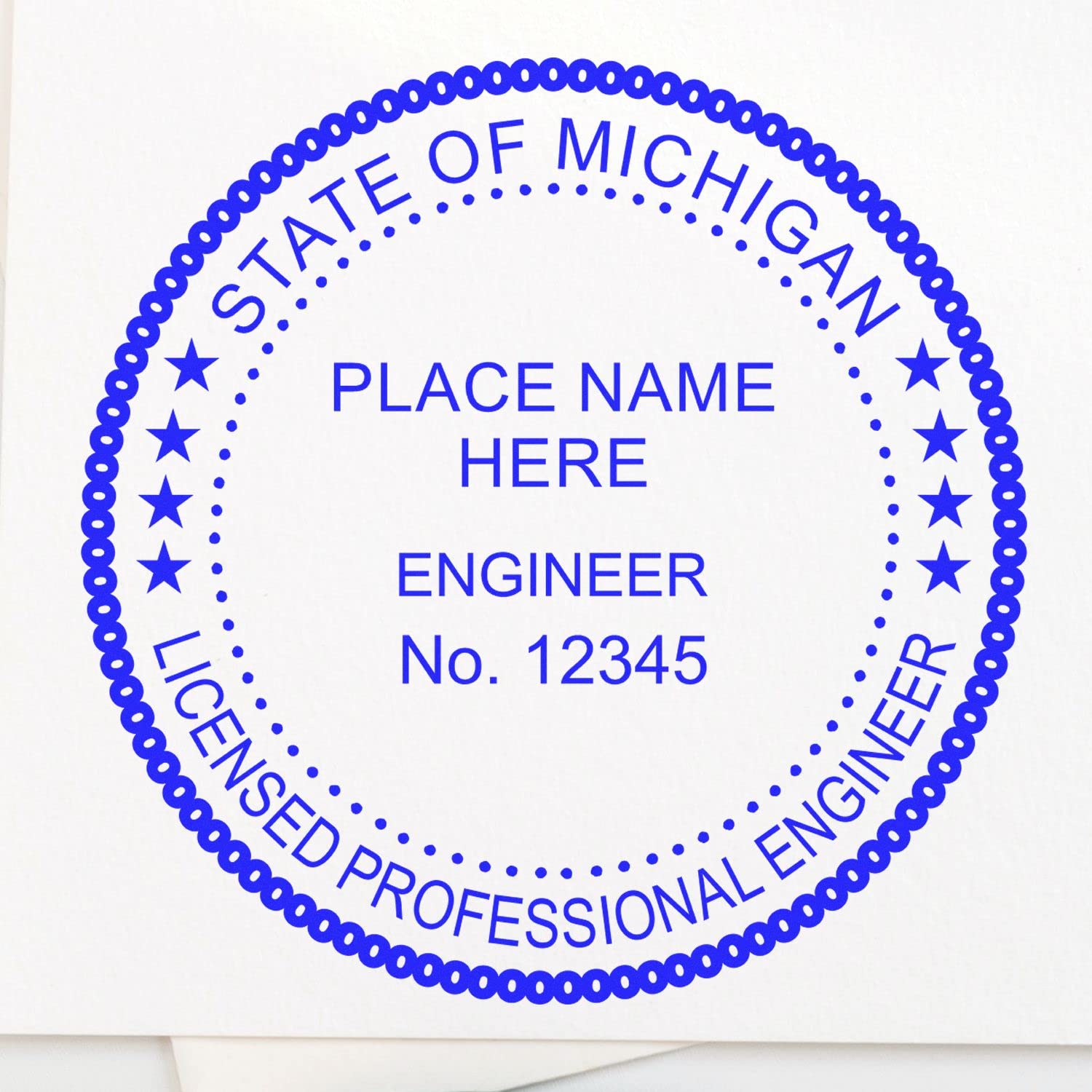 Michigan Engineer Stamp Self-Inking Professional Engineering PE Stamp for Michigan Engineers, Size 1-3/4. Ideal for Michigan Professional Engineers, and Efficient Stamp, PE Stamp Michigan
