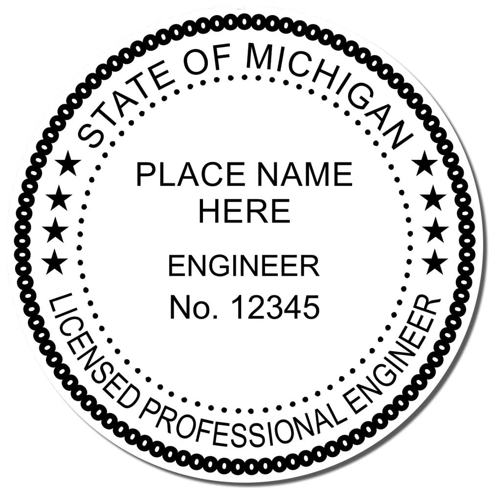 Michigan Engineer Stamp Self-Inking Professional Engineering PE Stamp for Michigan Engineers, Size 1-3/4. Ideal for Michigan Professional Engineers, and Efficient Stamp, PE Stamp Michigan - Image 4