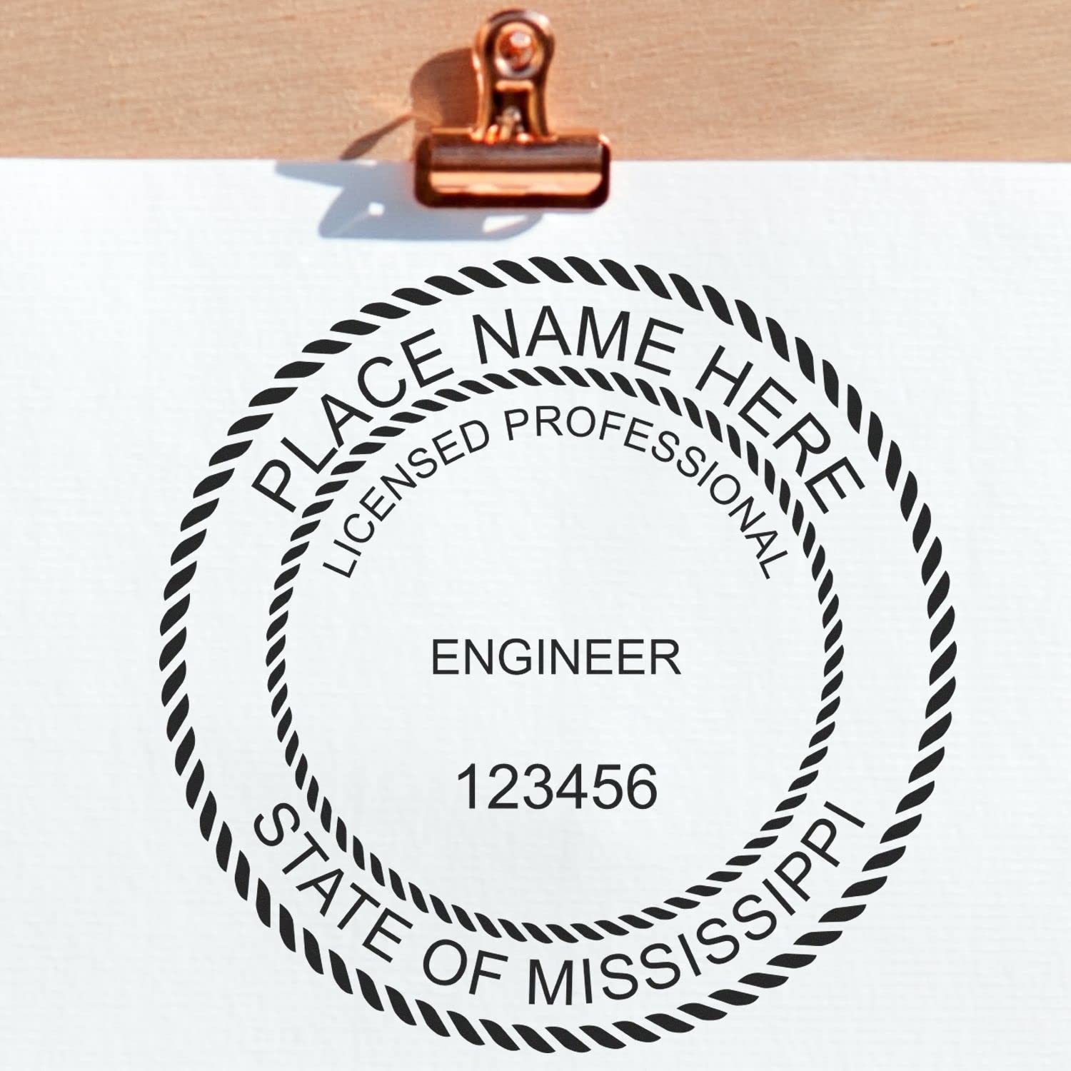 Mississippi Professional Engineer Inking Stamp - Slim Design for Engineering Documents, 1-5/8 Size, Ideal Mississippi Engineering Stamp and Professional Engineer Stamp Mississippi, MS PE Seal Stamp