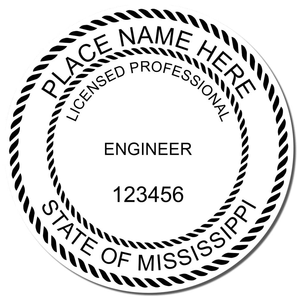 Mississippi Professional Engineer Inking Stamp - Slim Design for Engineering Documents, 1-5/8 Size, Ideal Mississippi Engineering Stamp and Professional Engineer Stamp Mississippi, MS PE Seal Stamp - Image 4