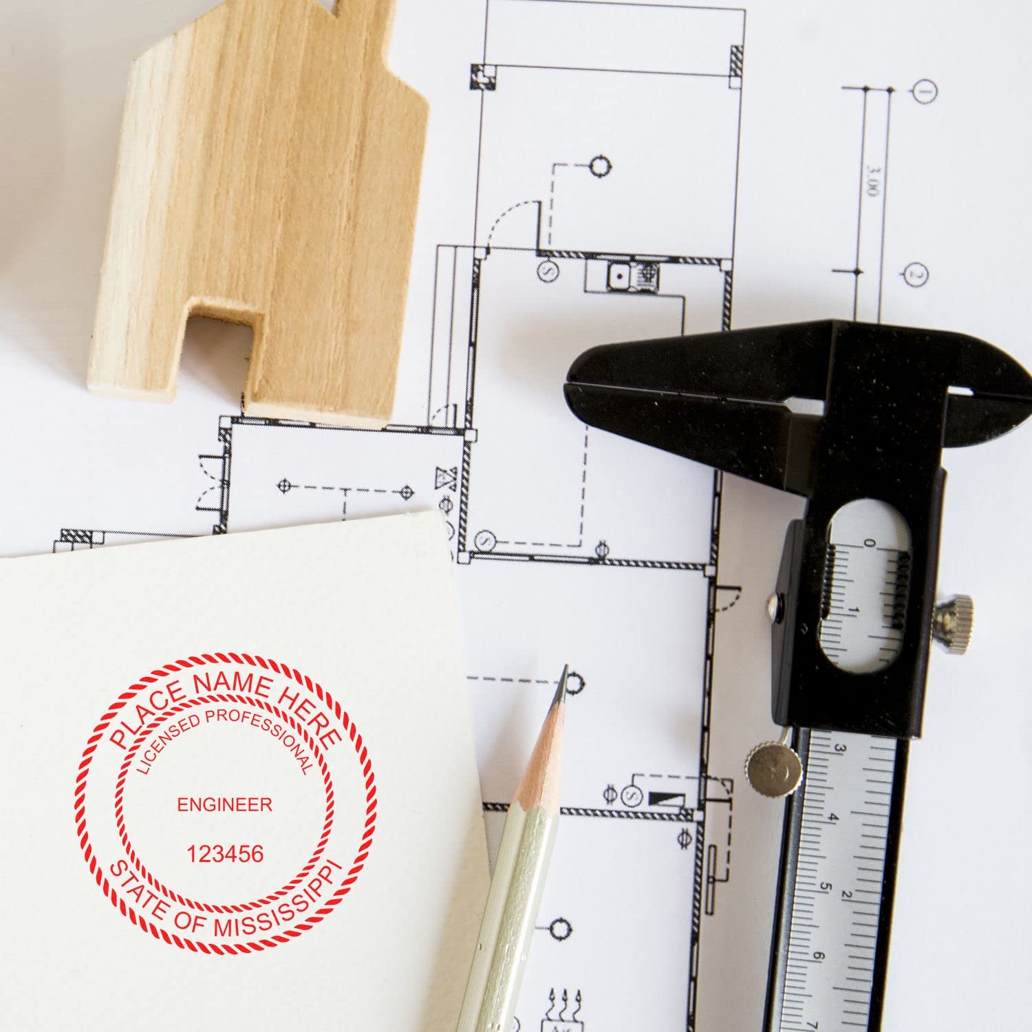 Mississippi Professional Engineer Inking Stamp - Slim Design for Engineering Documents, 1-5/8 Size, Ideal Mississippi Engineering Stamp and Professional Engineer Stamp Mississippi, MS PE Seal Stamp - Image 6