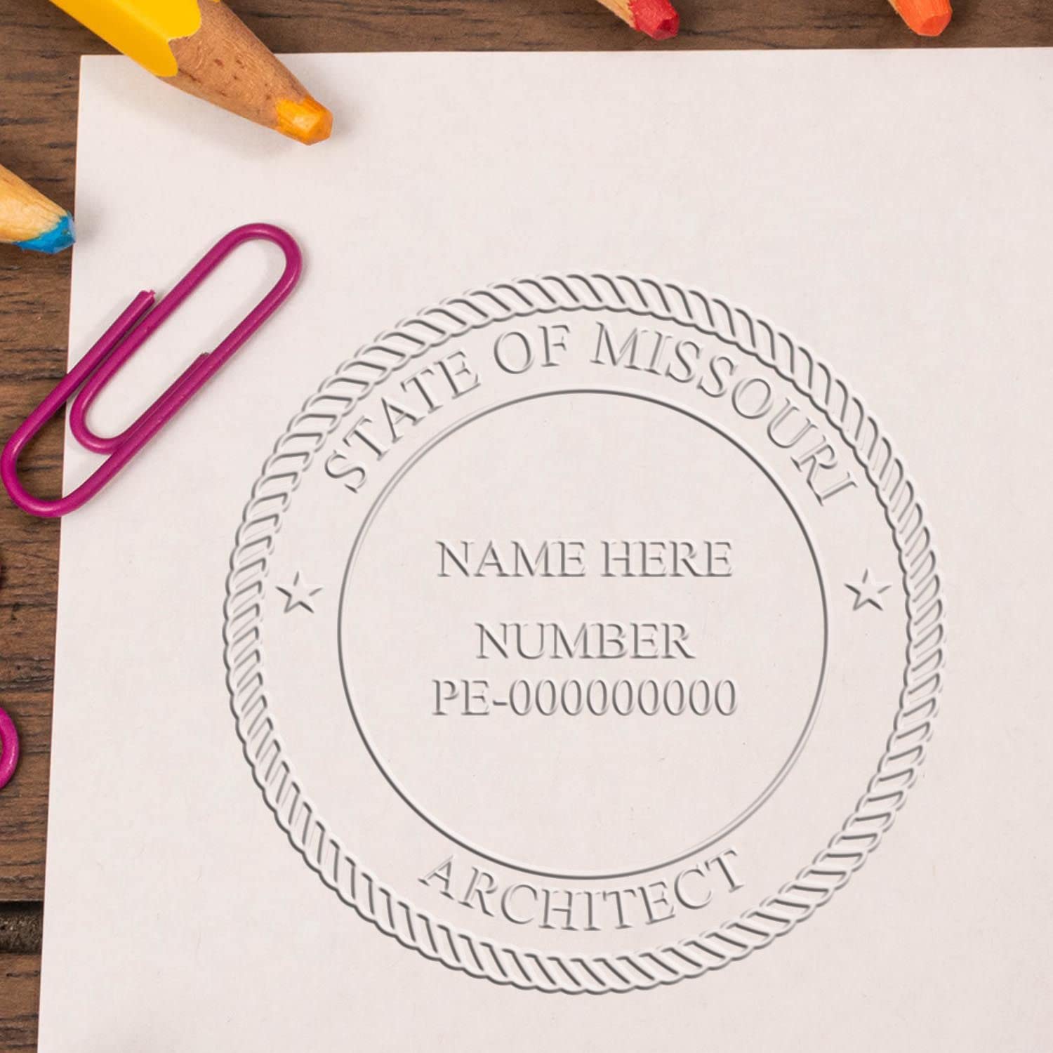 Missouri Architect Seal - Premium Handheld Architectural Embossed Stamp, Size 1-3/4, Ideal for Missouri Architects - Architect Seal MO, Ideal for Professional Use - MO Professional Architect Seal