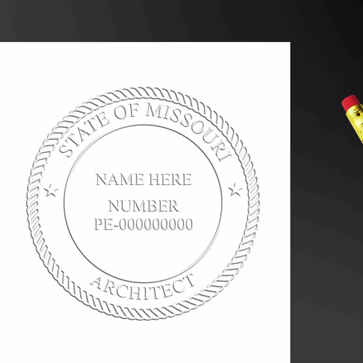 Missouri Architect Seal - Premium Handheld Architectural Embossed Stamp, Size 1-3/4, Ideal for Missouri Architects - Architect Seal MO, Ideal for Professional Use - MO Professional Architect Seal - Image 6