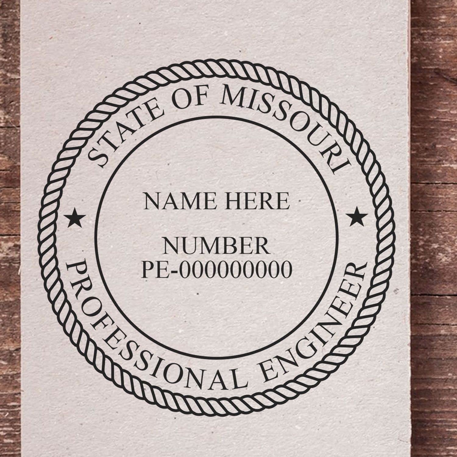 Missouri Professional Engineer Seal - 1-3/4 Slim Missouri Engineering Stamp, Essential for Missouri Professional Engineers, Professional Engineer Stamp Missouri MO, Missouri Engineer Seal