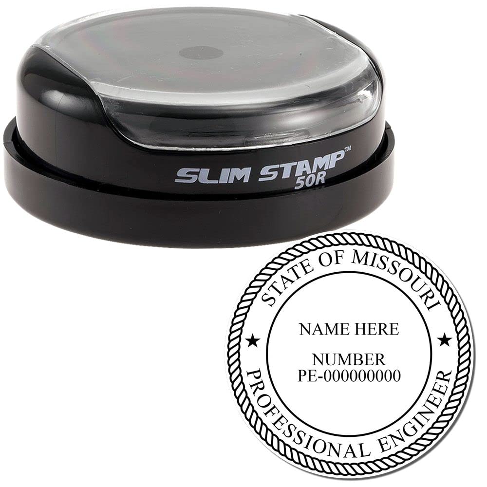 Missouri Professional Engineer Seal - 1-3/4 Slim Missouri Engineering Stamp, Essential for Missouri Professional Engineers, Professional Engineer Stamp Missouri MO, Missouri Engineer Seal - Image 2