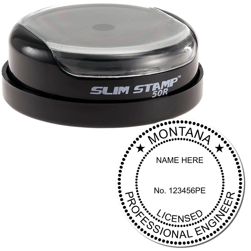 Montana Professional Engineer Seal Stamp - 2" Size, Slim Design for Engineering Documents, Official Montana Engineering Stamp, Ideal Professional Engineer Stamp Montana MT, Montana PE Seal - Image 2