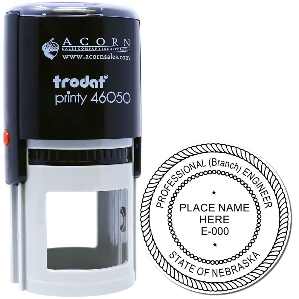 Nebraska Engineer Stamp Self-Inking - Professional Engineer (PE) Stamp for Nebraska, Ideal for The Nebraska Professional Engineer, Size 1-3/4, PE Stamp Nebraska, Nebraska NE Engineer Stamp - Image 2