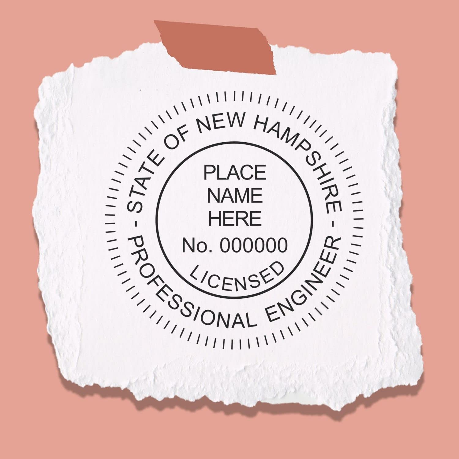 New Hampshire Engineer Stamp Self-Inking, Professional Engineer Wet Stamp, Size 1-5/8, Ideal for New Hampshire Professional Engineer, PE Stamp New Hampshire - Efficient - New Hampshire PE Seal