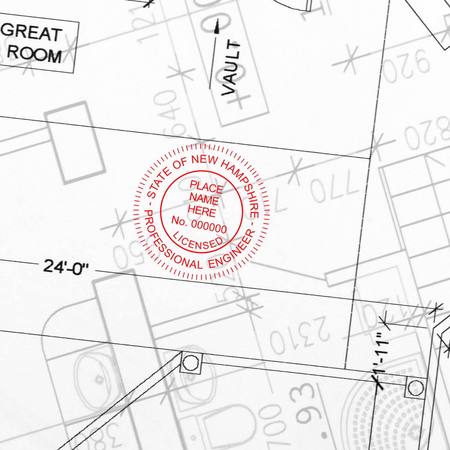 New Hampshire Engineer Stamp Self-Inking, Professional Engineer Wet Stamp, Size 1-5/8, Ideal for New Hampshire Professional Engineer, PE Stamp New Hampshire - Efficient - New Hampshire PE Seal - Image 7