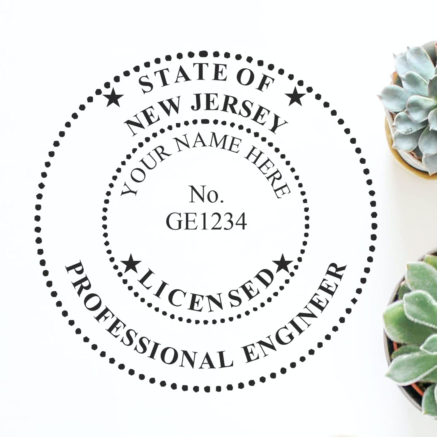New Jersey Engineer Stamp Self-Inking, PE Stamp New Jersey - Premium Quality, 1-1/2 Size Stamp for Professional Engineers in New Jersey - Ideal for Engineering Documents - New Jersey NJ PE Stamp