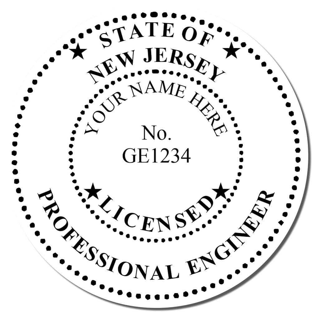 New Jersey Engineer Stamp Self-Inking, PE Stamp New Jersey - Premium Quality, 1-1/2 Size Stamp for Professional Engineers in New Jersey - Ideal for Engineering Documents - New Jersey NJ PE Stamp - Image 4