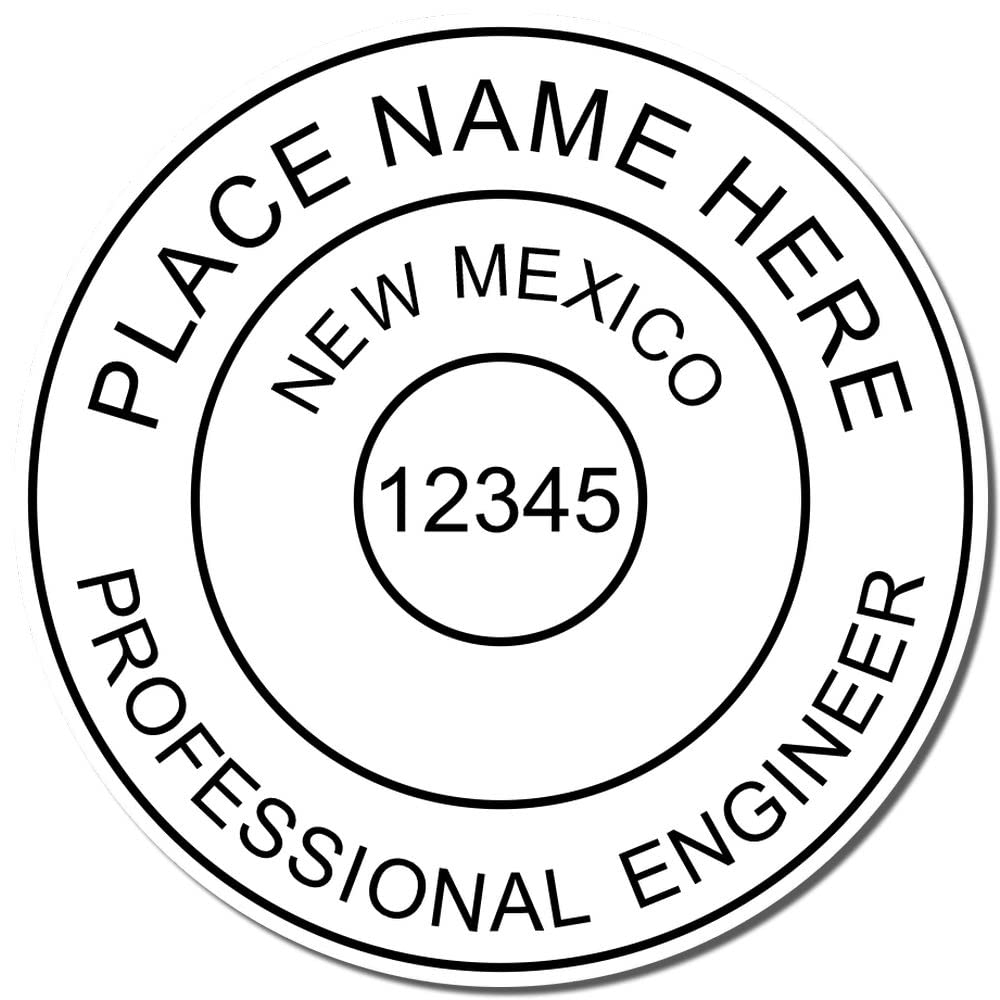 New Mexico Engineer Stamp Self-Inking, PE Stamp New Mexico - Premium Quality, 1-1/2 Size Stamp for Professional Engineers in New Mexico - Ideal for Engineering Documentation and Certification - Image 4