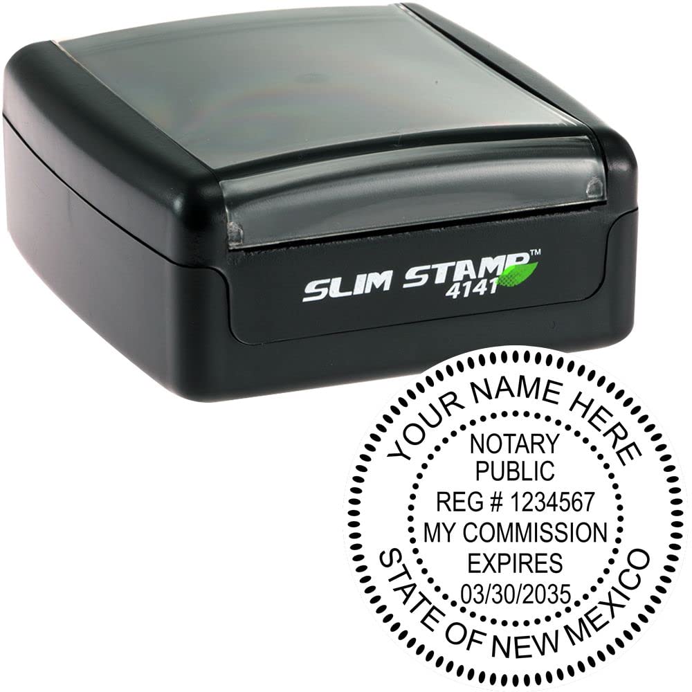 New Mexico Notary Public Supplies Package Kit Includes: Acknowledgement Stamp, Notary Log Book and a Round Notary Stamp - Compact and Portable Stamps, 5 Ink Colors - Image 3