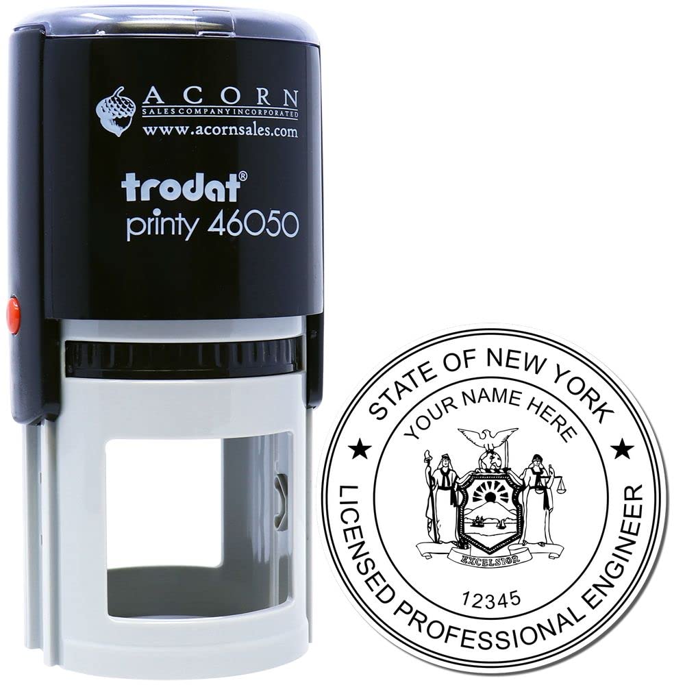New York Engineer Stamp Self-Inking Professional PE Stamp for New York Engineers, 1-3/4 Size, Convenient for Frequent Use, Ideal for New York Professional Engineers - Engineering Seal Stamp - Image 2