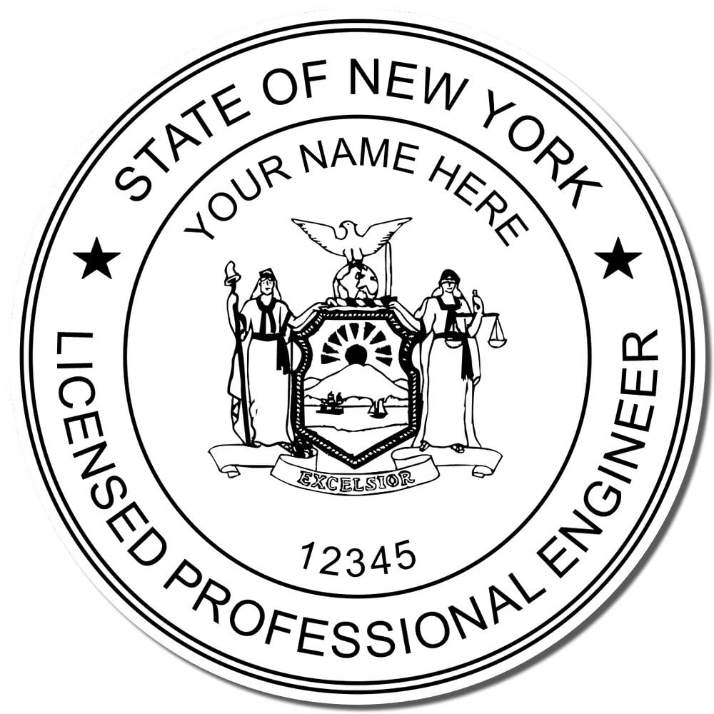 New York Engineer Stamp Self-Inking Professional PE Stamp for New York Engineers, 1-3/4 Size, Convenient for Frequent Use, Ideal for New York Professional Engineers - Engineering Seal Stamp - Image 4
