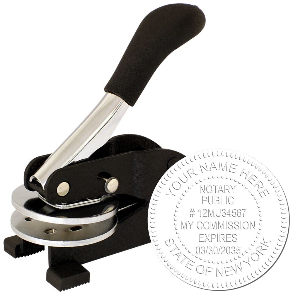 New York Notary Stamp and Seal Kit - Includes Desk Seal and Round Self-Inking Notary Stamper - Ideal for New York Notary Public - 1-5/8 New York Notary Public Seal for Professional Use, Notary NY - Image 2